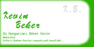 kevin beker business card